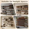 [US Local Warehouse] 5 Tier Floating Shelves Long Wooden Shelf 72x11.81in Adjustable Display Bookshelf with Heavy-Duty Bracket for Living Room Bathroom Kitchen