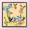 (Stamped/Counted) Evolution Form Of Pok&eacute;mon Eevee - 11CT Cross Stitch 50*50cm/19.69*19.69in