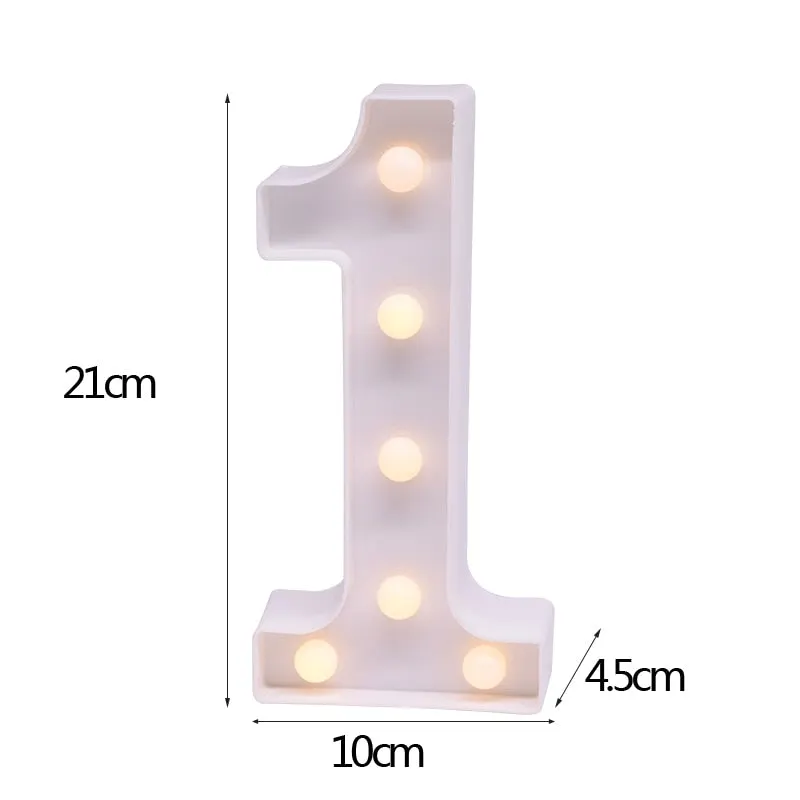 DIY LED Letter Night Light Creative 26 English Alphabet Number Battery Lamp Romantic Wedding Party Decoration