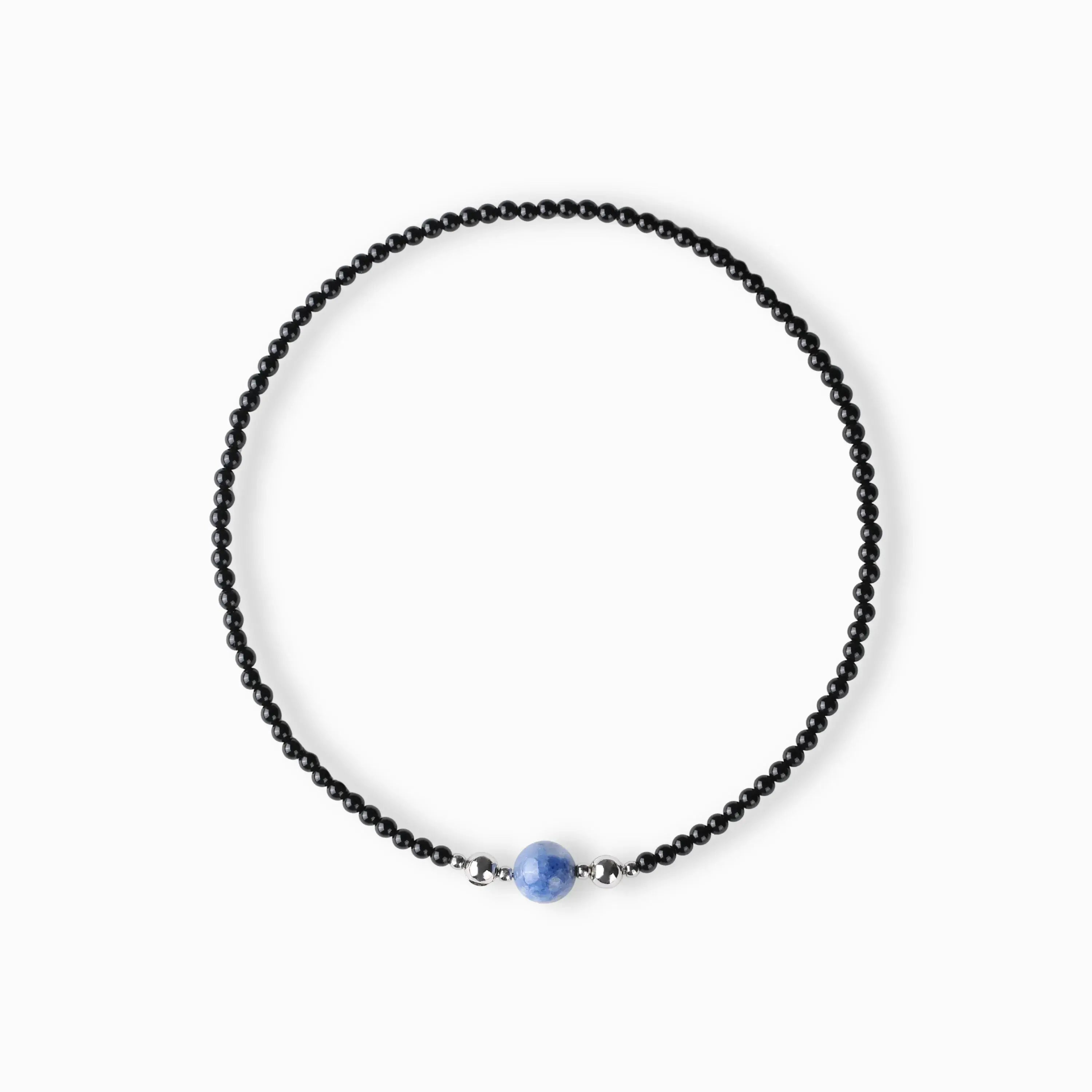 Obsidian Kyanite Magnetic Necklace Set with modular magnetic styling, product view