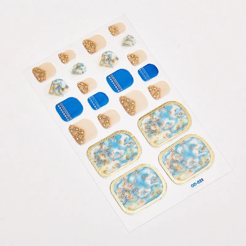 22 Tips/Sheet Shiny Nail Decoration Nail Adhesive Nail Accesoires Nail Art Decoration Nailart Sticker Adesivos Nail Tape