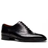 Men's Brogue Wingtip Oxford Shoes - Leather Sole