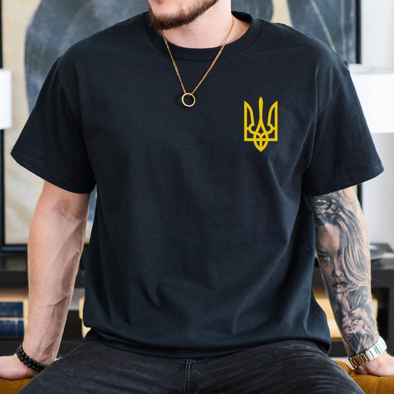 Men's Ukraine Trident Print Short Sleeve T-shirt artswardrobe