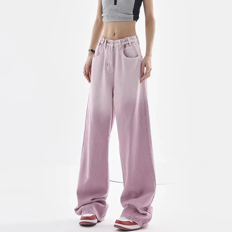 Nigikala Nigikala Purple Jeans Female 2023 New Design Sense Niche Summer High Waist Loose Show Thin Wide Leg Pants
