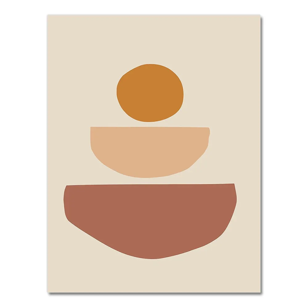 Abstract Burnt Orange Wall Art Canvas Painting Terracotta Rainbow Minimalist One Line Face Drawing Poster Boho Prints Home Decor