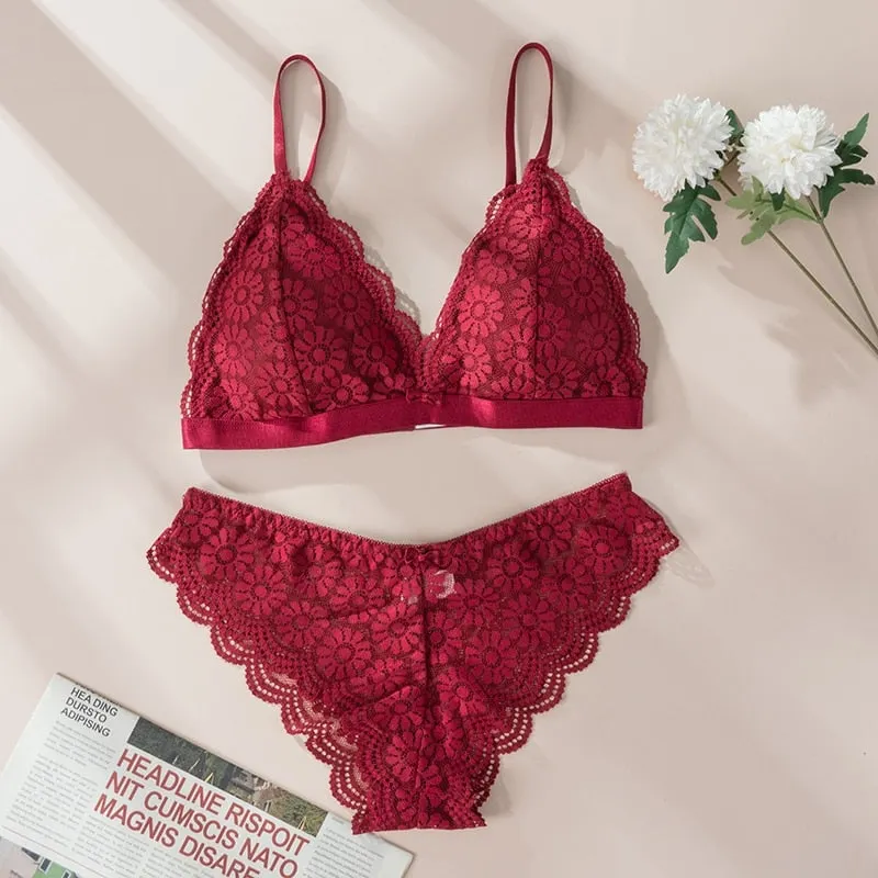 Beauty Back Sexy Bra Set Underwear Lace Push-up Bra and Panty Set Female Brassiere Yellow Flower Embroidery Lingerie Set