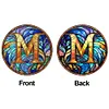 (Upgrade Size)DIY Double Sided Diamond Painting Alphabet Family Last Name Initial Sign Ornament with Chain Window Hanging Kit