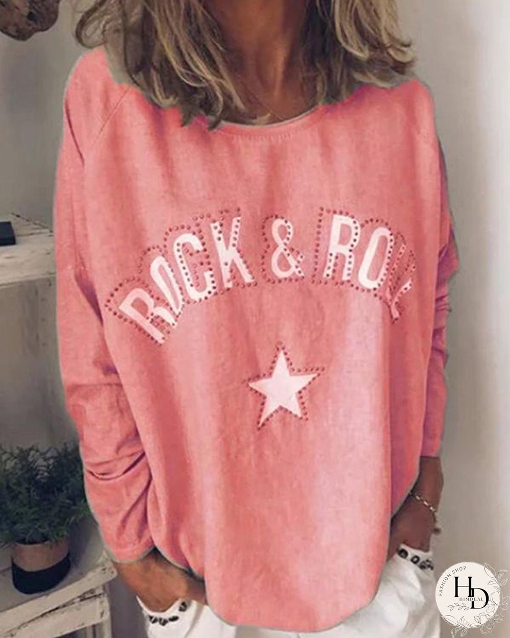 Fall New Long Sleeve Fashion Holiday Casual Lady Daily Shift Tops