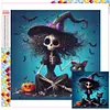 Halloween Skeleton Witch-Full Square Diamond Painting(35*35CM)