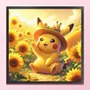 Sunflower Pikachu-11CT Stamped Cross Stitch 40*40cm/15.75*15.75in
