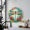5D Diamond Painting  Double Sided Effect Stained Glass Panel Decorative Home Garden Decoration Hanging Kit(Dragonfly)