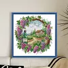 Summer Scene With Wreath-14CT Stamped Cross Stitch 38*36cm/14.96*14.17in