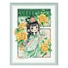 【SALE】Peony Girl-14CT Stamped Cross Stitch Egyptian Cotton 49*59cm/19.29*23.23in