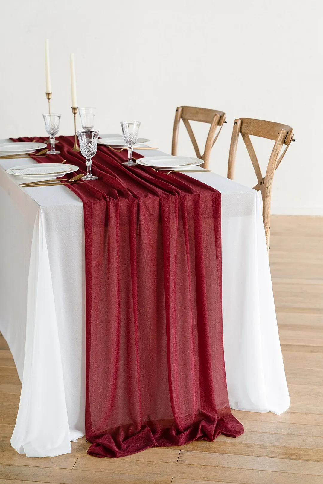 Head Table Flower Garland in Romantic Marsala