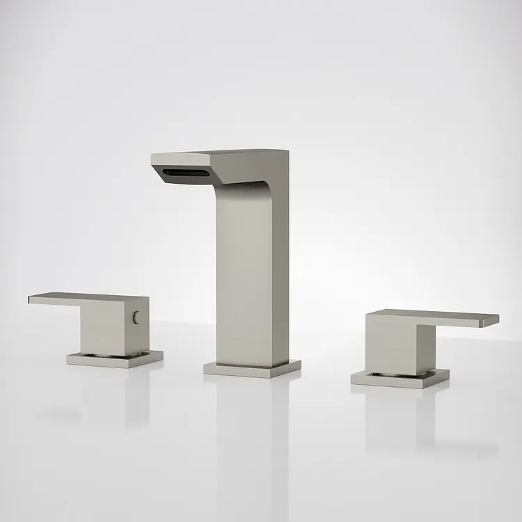EVERSTEIN Widespread Waterfall Bathroom Faucet 5.98 '' Spout Height in Brushed Nickel