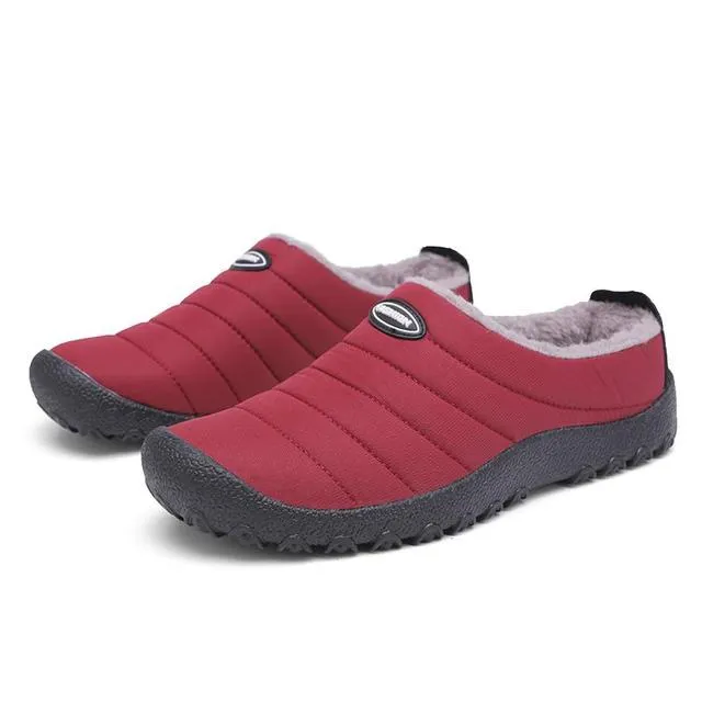 Fur Slippers For Men Waterproof Indoor And Outdoor Winter Slides