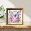 Diamond Painting Wooden Double-Sided Colorful Butterfly Ornaments Kit with Photo Frame Desktop