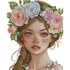 【Limited Stock Sale】Girl With Wreath-14CT Counted Cross Stitch 41*51cm/16.14*20.08in