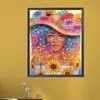 Sunflower Eye Girl - Round AB Drills Diamond Painting(45*55cm)