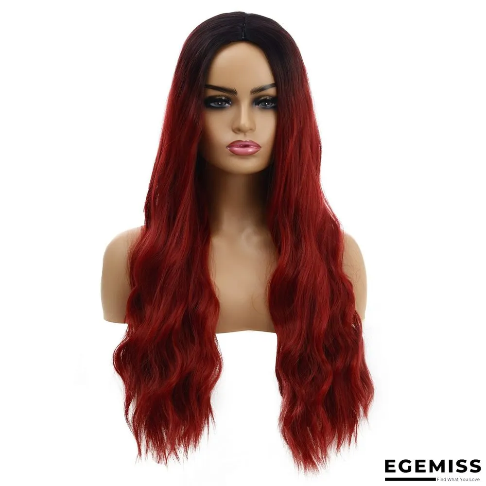 Wavy Curly Hair Ladies Wig Headgear Gradient Long Curly Hair | EGEMISS