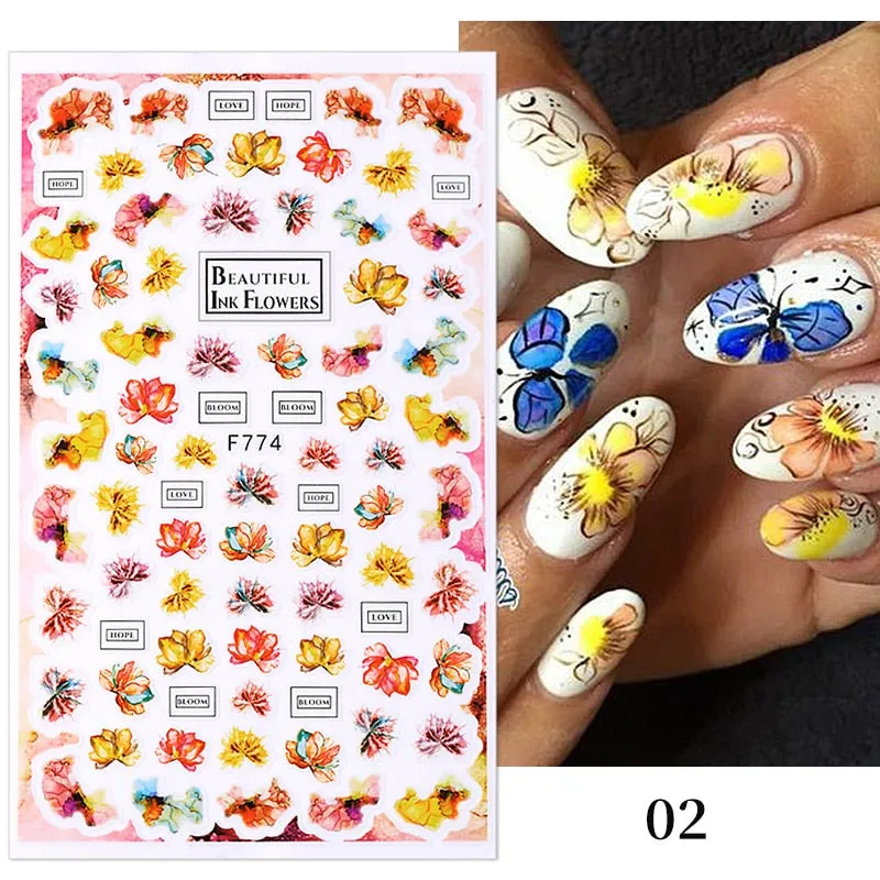 3D Christmas Nail Art Decoration Stickers Sparkly Gold White Colorful  Glitter Geometry Snowflake Winter Slider Nail Foils-Nail Inspo
