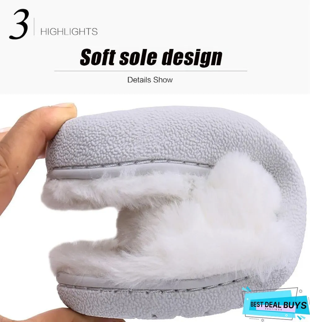 Winter Women Indoor Slippers Home Shoes Fur Slippers Warm Shoes Woman House Slippers Ladies Slip On Flats