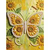 DIY Pearl Painting Sunflower Butterfly for Home Wall Decor with Frame(30x40cm)
