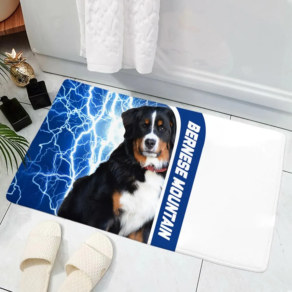 Athvotar Remember American Staffordshire Terrier Dogs Doormat Decor Print Carpet Flannel Non-Slip Doormat for Bedroom Porch