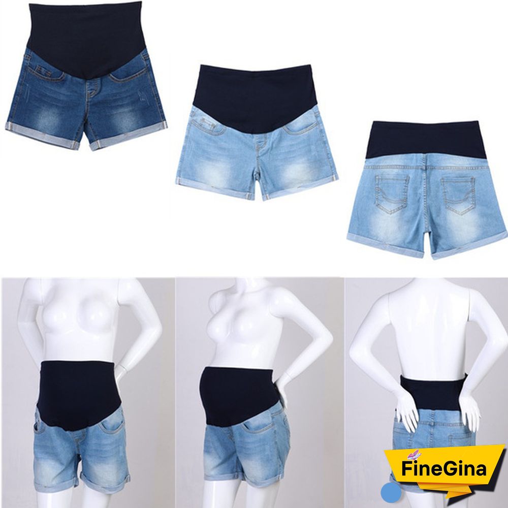 Pregnant Women Casual Shorts Summer Pregnancy Low Waist Denim Shorts