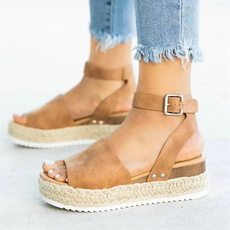 Wedges Shoes Women High Heels Sandals Summer Shoes 2019 Flip Flop Chaussures Femme Platform Sandals Plus Size 35-43 Sandalias 514-1
