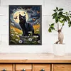 Black Cat Under The Moonlight - 11CT Stamped Cross Stitch - 40*50cm