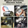 LED+COB Mini Keychain Flashlight 380LM Type-C Rechargeable for Camping (Black)