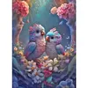 A Pair Of Colorful Love Birds - Round Drill Diamond Painting - 45*60CM (Big Size Partial AB Drill)