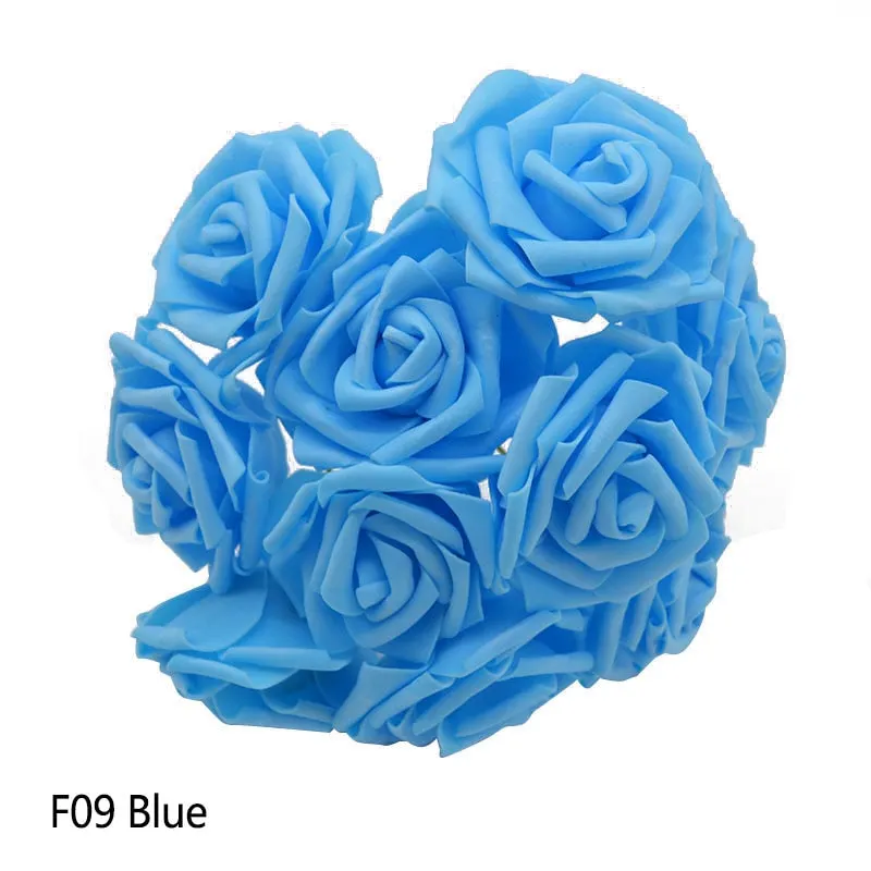 25 Heads 8CM New Colorful Artificial PE Foam Rose Flowers Bride Bouquet Home Wedding Decor Scrapbooking DIY Supplies