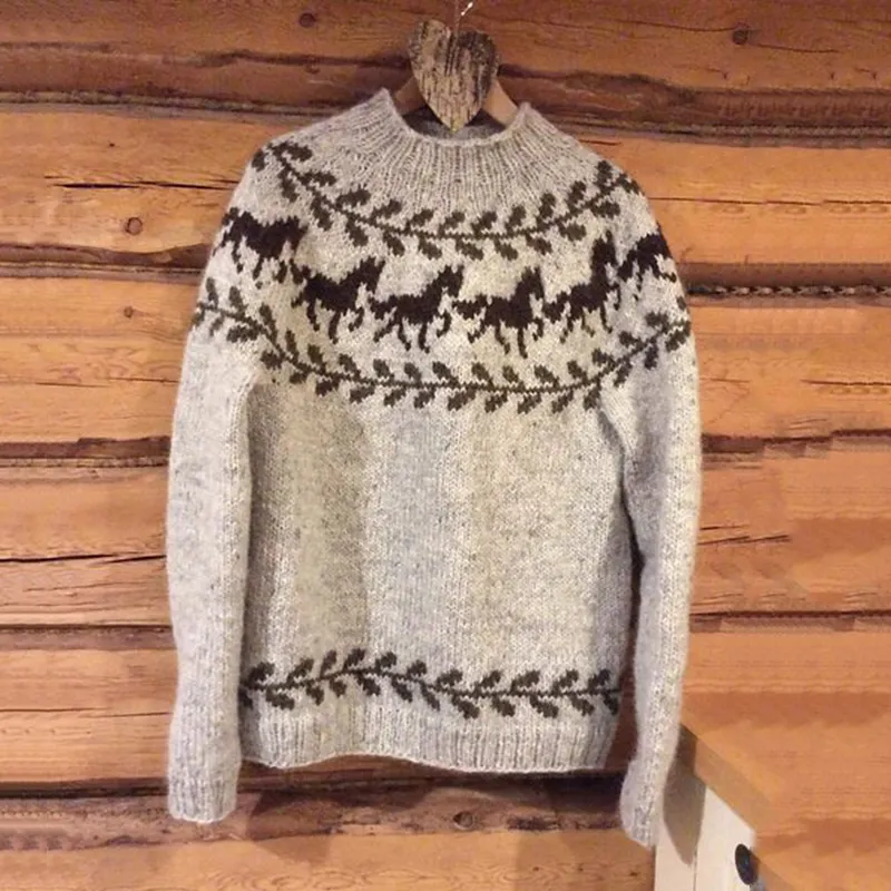 Vintage Icelandic Knit Jacquard Warmth Sweater（Unisex）
