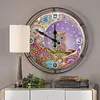 DIY Round Metal Tin Owl Diamond Painting Special Shaped  Clock Kit