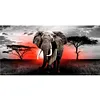 Elephant Landscape -Full Round Diamond Painting(80*40cm)