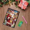 (US Local)Santa Claus A5 Size Diamond Painting Notebook Set with 4Pcs Bookmark Gift
