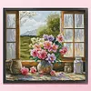Windowsill Vase-14CT Stamped Cross Stitch 47*44cm/18.5*17.32in