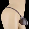 Glossy, protruding scrotum men's thong