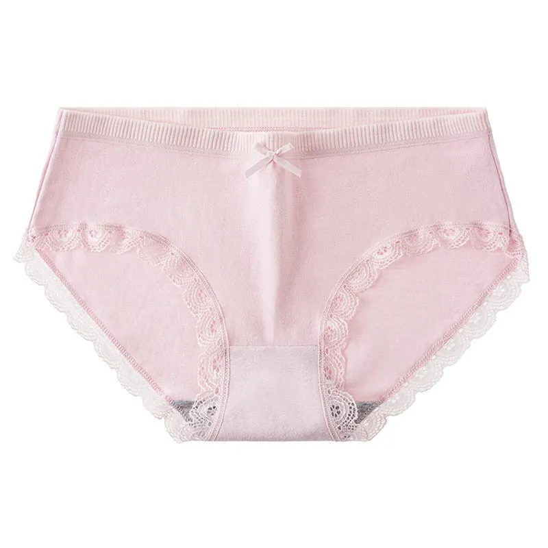 Women's Cotton Panties Sexy Seamless Underwear For Women Large Size Mid Low Waist Lace Underpants Female Soft Invisible Briefs