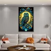>SALE<Full Embroidery Cotton Thread11CT Print Moonlight Owl Cross Stitch Kit 50x80cm