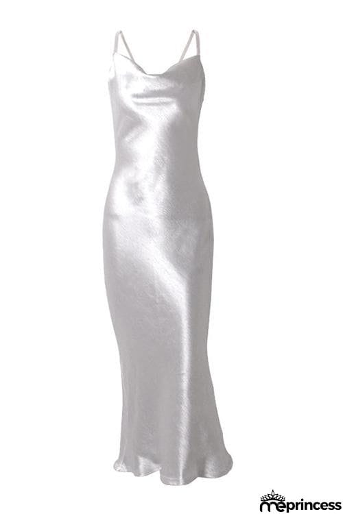Satin Slip Bakcless Mermaid Dress