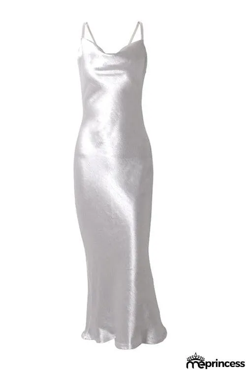 Satin Slip Bakcless Mermaid Dress