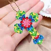 6pcs/set Cross Diamond Painting Keychain DIY Diamond Mosaic Kit Bag Pendant 