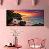 (US Local)Paint By Numbers Kit On Canvas DIY Oil Art Seaside Sunset Picture Home Wall Decor80x40cm