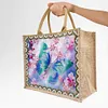 Diamond Painting Garden Butterfly Linen Tote Bag Replaceable Canvas for Women