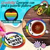 8PCS DIY Acrylic Round Diamond Painting Coasters Kits (Rainbow Symbol)