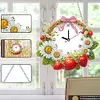 DIY Strawberry Daisy Diamond Clock Art Pendant Home Wall Decoration