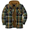 Men's Classic Flannel Retro Plaid Shirt Hooded Jacket Coat